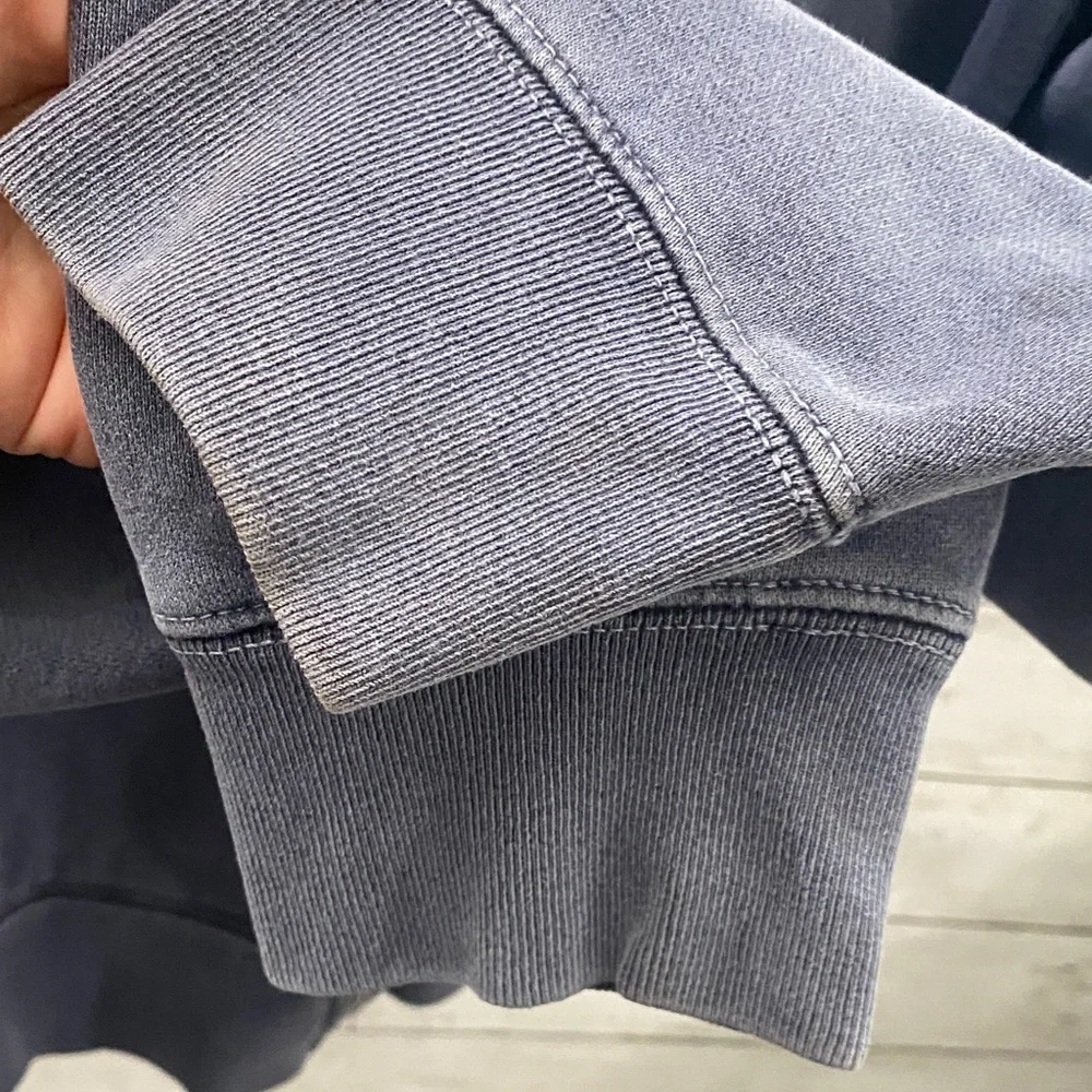 Brandy Melville Zip-Up Hooded Sweatshirt in Light Blue